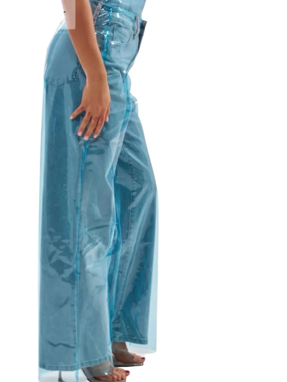 🔥AKIRA ELECTRIC FEEL DENIM WIDE LEG PANTS AND CORSET TOP - SET